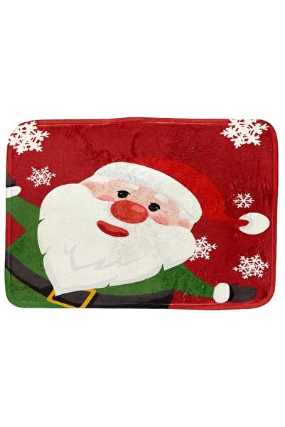 OEM Antiskid entrance mat with Christmas motifs, Textile Material, Santa Claus Design, 38 x 58 cm, Red/W
