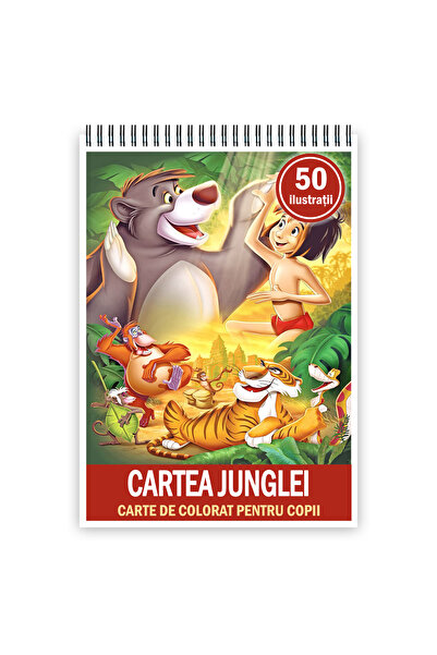 Legendary Gifts Carte de colorat, 50 de ilustrații Cartea Junglei, 106 pagini, A3 Format: A3