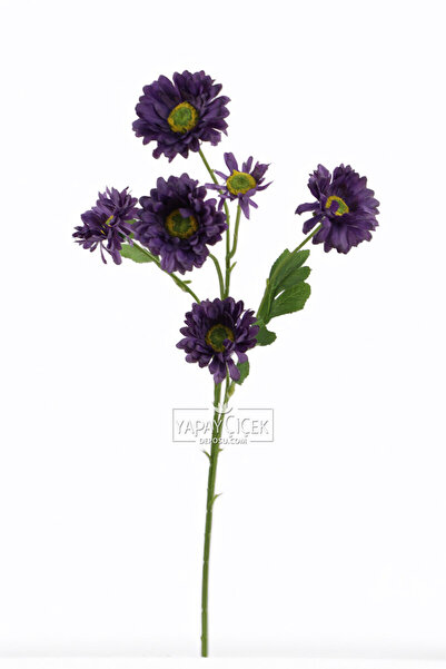 Yapay Çiçek Deposu Yapay Çiçek 6 Çiçekli Fransız Gerberası Dalı 75 cm Mor YCD-309