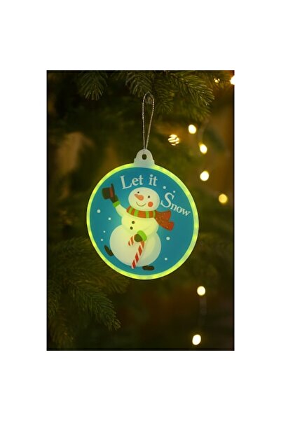 OEM Decorațiune luminoasă de Crăciun, 3D, pentru brad de Crăciun, model om de zăpadă, cu agățat, bandă autoadezivă