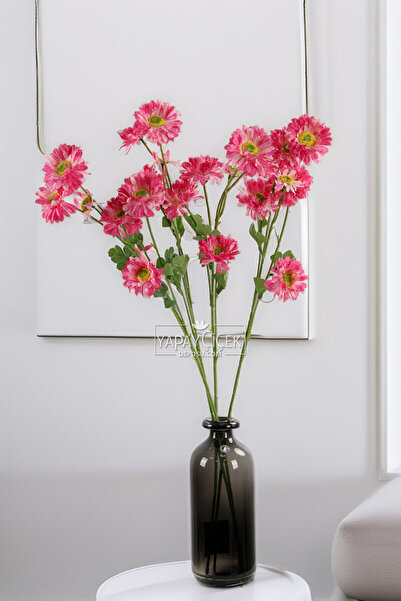 Yapay Çiçek Deposu Τεχνητό λουλούδι 6 Λουλούδια Γαλλική Γκερμπεράζα Κλαδί 75 εκ. Φούξια YCD-309