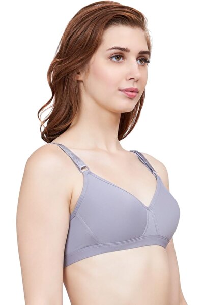 Glamroot Women Seamless Padded Everyday T Shirt Bra Grey