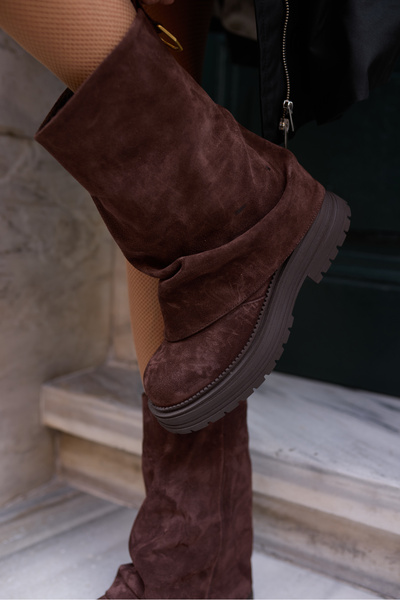 ANGELİNA JONES GABRİEL KADİN KAHVE GERCEK SUET BOT