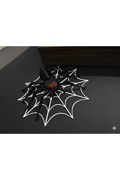 WELLCUT 3D Baskı Dekoratif Eklemleri Hareketli Örümcek ve Ağı – 17 cm Çift Ta...