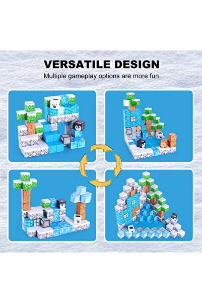 Toyska Creative Minecraft Ice magnetic cube set, 113 pieces, multicolor