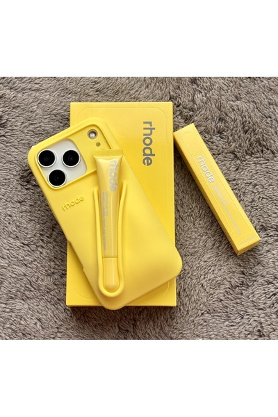 HYPERSOFT Iphone 17 (6.3 inç) Uyumlu Rhode Summer Lip Case Ruj Bölmeli Kılıf