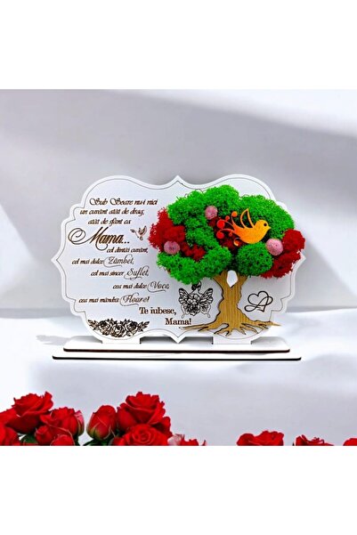 OEM Picture decoration with stand, personalized with standard message, gift for "Mother", white, size 2