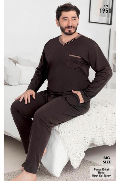 VAJESTO Set de pijamale pentru bărbați Pantaloni cu mâneci lungi din bumbac d...