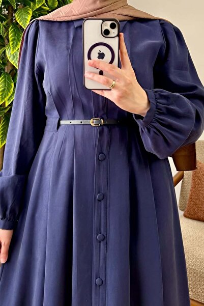 NeeŞ Moda Düğmeli Modal Elbise