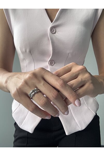 Ressia Double Row Bamboo Look Ring