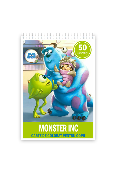 Legendary Gifts Carte de colorat, 50 de ilustrații Monster INC, 106 pagini, A4