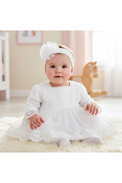 Serackids Kız Bebek Mevlüt Elbisesi Fransız Dantelli Mevlit Takımı Bebek Mevl...