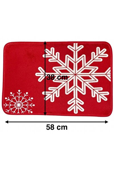 OEM Anti-slip entrance mat with Christmas motifs, Textile Material, Snowflake Design, 38 x 58 cm,