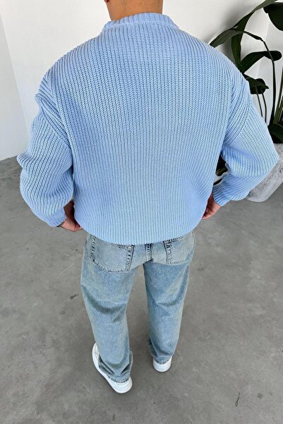 HAFKA Πλεκτό πουλόβερ με μπλε μοτίβο oversized