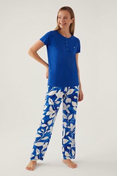Pierre Cardin Women's Patterned Short Sleeve Pajama Set