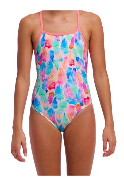 FUNKİTA Tmt Tickle Pink Girl's Tie-Up Strap Swimsuit