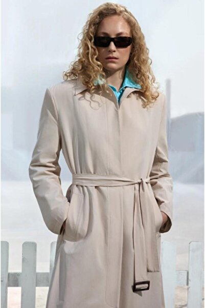 Touche Belted Oversize Trench Coat Cream