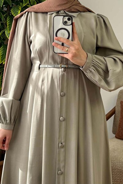 NeeŞ Moda Düğmeli Modal Elbise