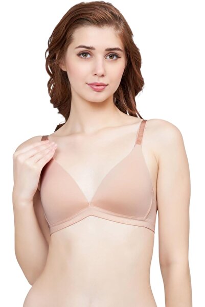 Glamroot Women Padded Seamless Low Cut Deep V Punge Neckline Triangle Bra, Size 34B - 40B