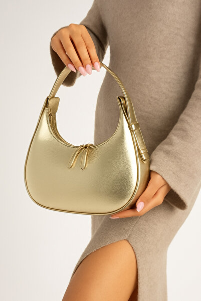 Mybag Women's Patent Leather Baguette Cherry Bag Zipper Closure Strap Detailed Handbag