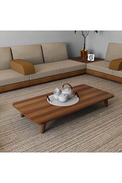 Stylish Home طاولة أرضية كبيرة للمجلس العربي باللون البني - GCT01 من Stylish Home، خشب ومعدن