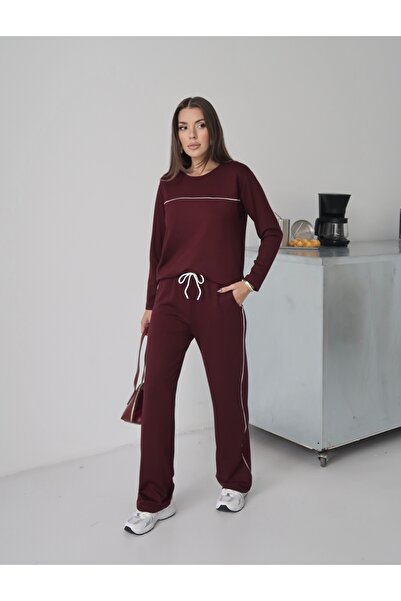 Paw Garage Women's Blake Modal Piping Detailed Top and Bottom Set