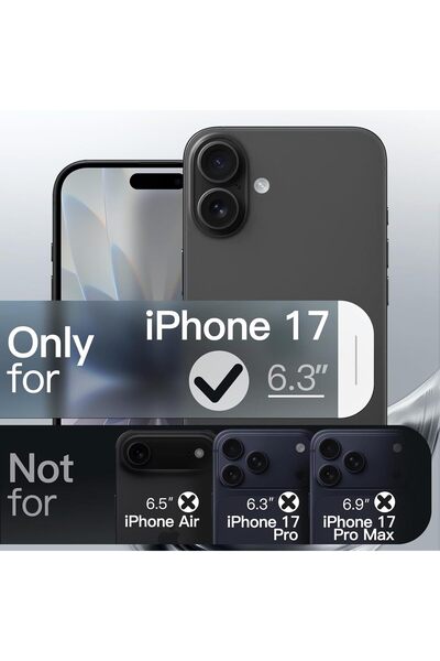 m.tk moveteck Apple iPhone 17 Kılıf Magsafe Wirelles Şarj Destekli Parlak Renkli Kenarlı Arkası Şeffaf Silikon