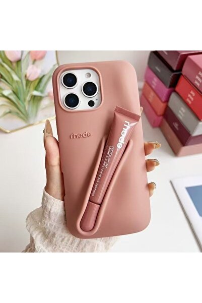 HYPERSOFT Iphone 14 (6.1 inç) Uyumlu Summer Lip Case Ruj Bölmeli Rujlu Kılıf