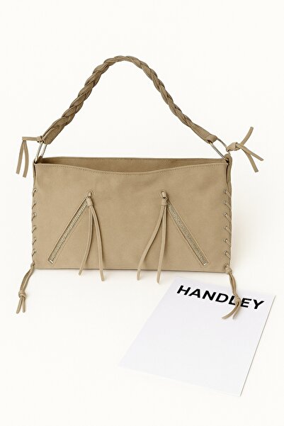 Handley Geantă de umăr și de mână pentru femei din piele intoarsa boemă - Des...