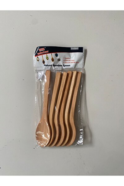 YAZICI 6'lı Mama Kaşığı Bambu %100 Doğal Verniksiz Sağlığa Zararsız Mini Bambu Kaşık Seti