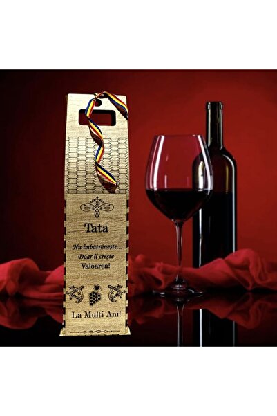 OEM Wine bottle box, personalized gift with message for "Dad never gets old", 35x10cm