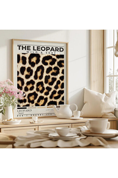 Esci Design Tablou cu model leopard înrămat - Tablou de lux - Artă de perete ...