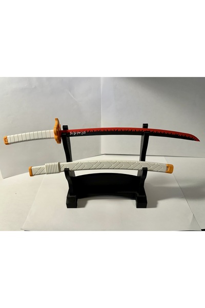 Titrek Toys Rengoku 32cm Katana Replika + Kın + Stand | Demon Slayer Koleksiyon Katana