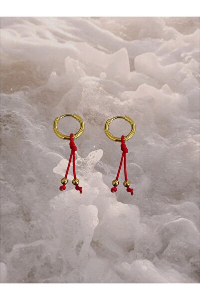 Hoop jewelery أقراط من الفولاذ باللون الأحمر