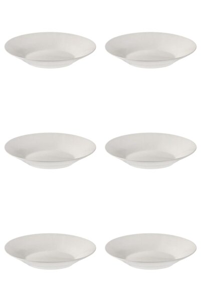 Vervo.ro pentru minți curioase Plate Set 6 pieces, Deep Plates, Porcelain, White, diameter 22.5 cm