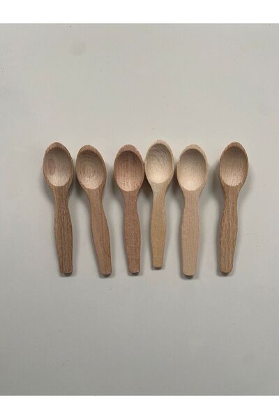 YAZICI 6 Pieces of Bahrat Spoon Bamboo Natural Unvarnished Healthy