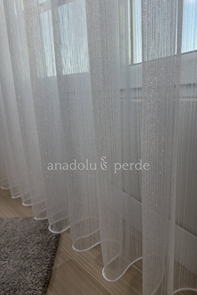 istper Yoğun Simli Gümüş Çelik Tül Perde | 1/3 Sık Pileli Kurşunlu | Her Odaya Uygun Şık Model