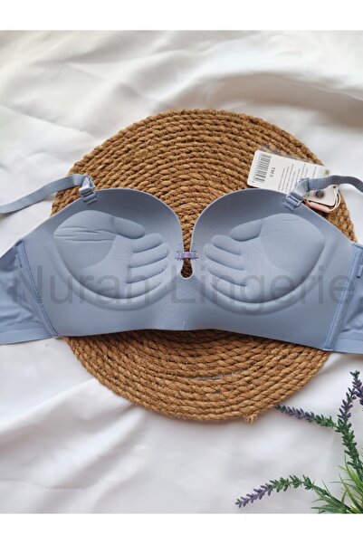 nura Nurah El Supported Blue Laser Cut Bra