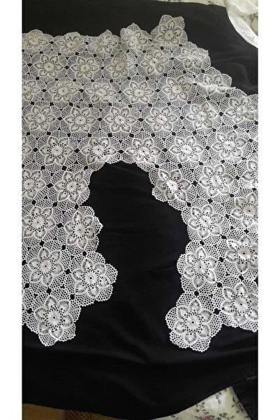 Papatyam Hand Knitted Crochet 1 Piece 100 Cm. Piece of Lace/Cotton Thread/Handcrafted Dowry Lace/Vintage