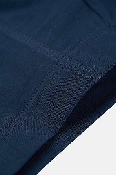 Dagi White-Navy Blue 3-Piece Fabric Covered Basic Boxer