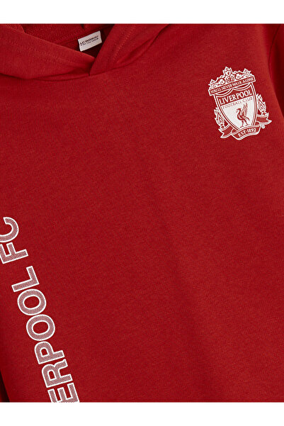 LC Waikiki LCW Kids Kırmızı Kapüşonlu Liverpool Baskılı Erkek Çocuk Sweatshirt W56783Z4