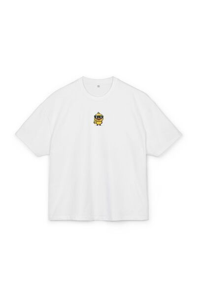 LORVEX Tricou supradimensionat unisex din bumbac cu imprimeu – Imprimeu CİVCIV