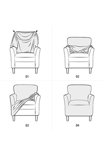 Hacer Yumuşacık Yıkanabilir Tüy Leke Tutmayan Lastikli Kadife Koltuk Örtüsü Koltuk Kılıfı Takımı 4lü"set