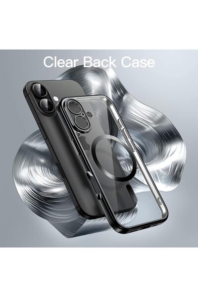 m.tk moveteck Apple iPhone 17 Kılıf Magsafe Wirelles Şarj Destekli Parlak Renkli Kenarlı Arkası Şeffaf Silikon