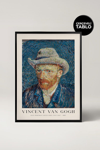 House Gorgeous Van Gogov autoportret sa sivim filcanim šeširom, ukrasna slika...