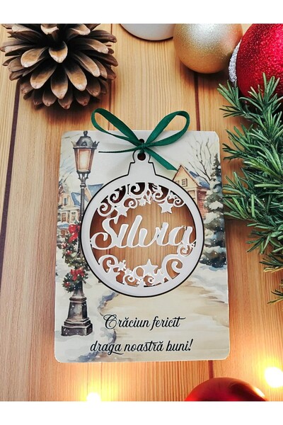 DLC Personalized globe with wooden greeting card