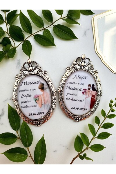 DLC Personalized bouquet brooch set bride and godmother