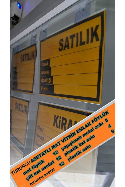 ETİKETLİK FİYATLIK EKONOMİK EMLAK FÖYLÜKLERİ – 12 ADET SET