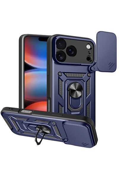 m.tk moveteck Apple iPhone 17 Pro Kılıf Kamera Korumalı Sürgülü Yüzüklü Armor...