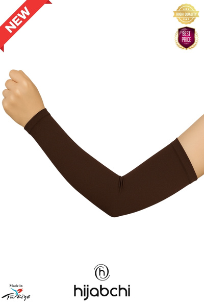 hijabchi Практичний хіджаб з рукавами з трикотажу для молитви - віскозний лікра - гіркий кави